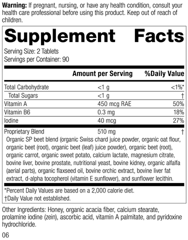 - A-F Betafood®, 180 Tablets, Rev 04 Supplement Facts