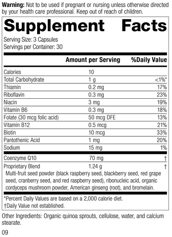 - Cellular Vitality, 90 Capsules, Rev 06 Supplement Facts