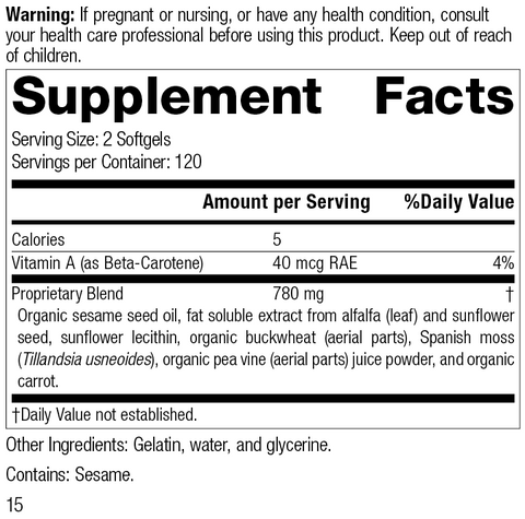 - Chlorophyll Complex™, 240 Softgels, Rev 14, Supplement Facts