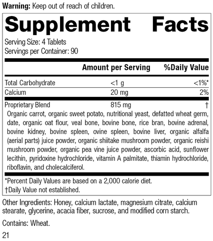 - Cyrofood®, 360 Tablets, Rev 20 Supplement Facts