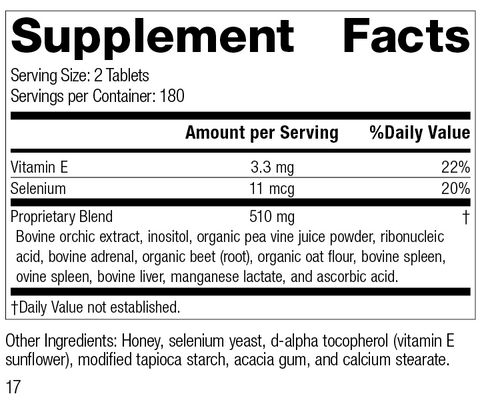 - Cataplex® E, 360 Tablets, Rev 17 Supplement Facts