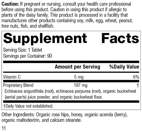 - Echinacea-C™, 90 Tablets, Rev 10 Supplement Facts