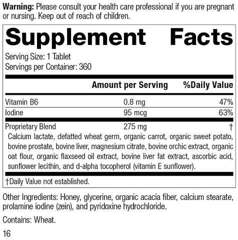 - Cataplex® F Tablets, 360 Tablets, Rev 15 Supplement Facts