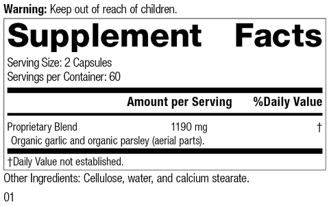 - Garlic, 90 Capsules, Rev 11 Supplement Facts