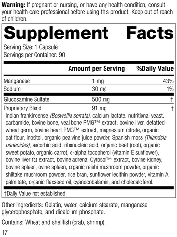 - Glucosamine Synergy®, 90 Capsules, Rev 16 Supplement Facts