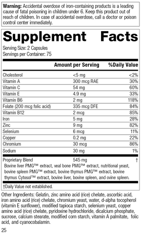 - Immuplex®, 150 Capsules, Rev 23 Supplement Facts