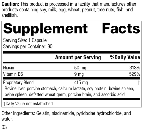 - Niacinamide B6, 90 Capsules, Rev 03 Supplement Facts