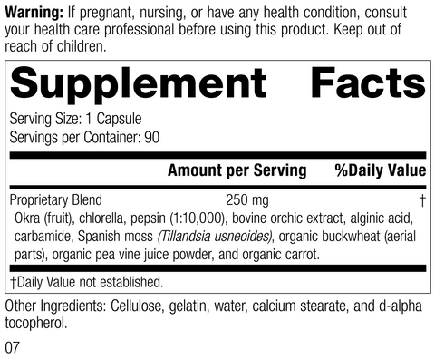 - Okra Pepsin E3, 90 Capsules, Rev 03 Supplement Facts