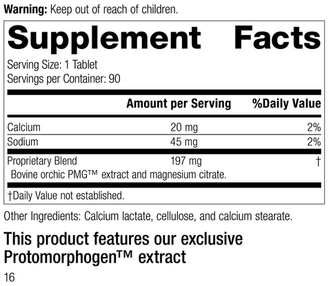 - Orchic PMG®, 90 Tablets, Rev 15 Supplement Facts
