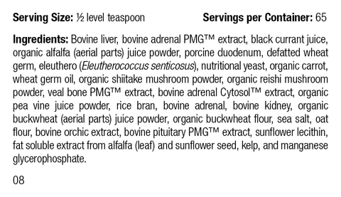 - Canine Adrenal Support, 100 g, Rev 07 Supplement Facts