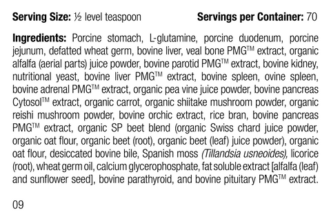 - supplement fact label