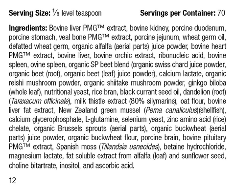 - supplement fact label