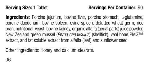 - supplement fact label