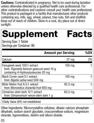 - Metabol Complex, 90 Tablets, Rev 03 Supplement Facts