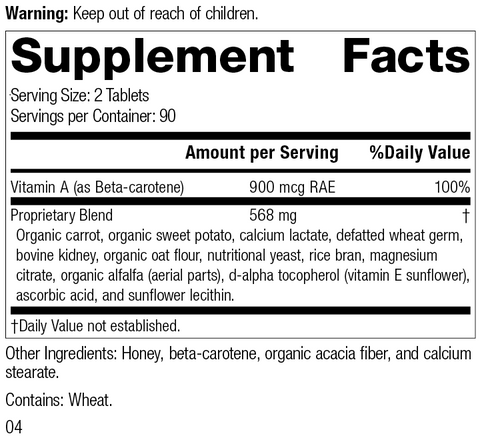  - Cataplex® A, 180 Tablets, Rev 03 Supplement Facts