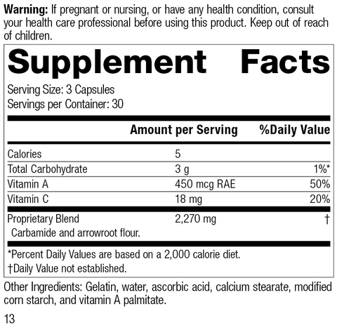  - A-C Carbamide®, 90 Capsules, Rev 12 Supplement Facts