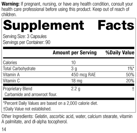  - A-C Carbamide®, 270 Capsules, Rev 12 Supplement Facts