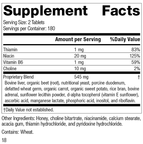  - Cataplex® B, 360 Tablets, Rev 18 Supplement Facts
