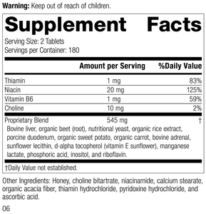 Cataplex® B-GF, 360 Tablets, Rev 04 Supplement Facts