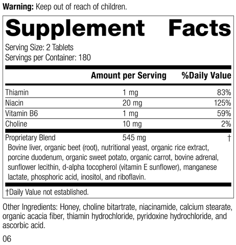  - Cataplex® B-GF, 360 Tablets, Rev 04 Supplement Facts