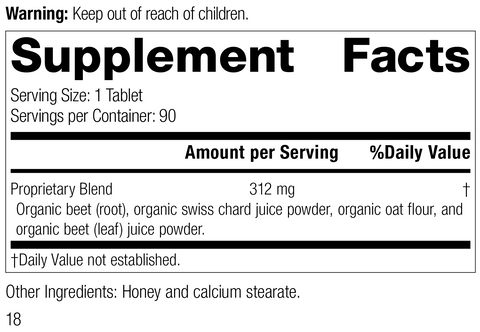  - Betafood®, 90 Tablets, Rev 17 Supplement Facts
