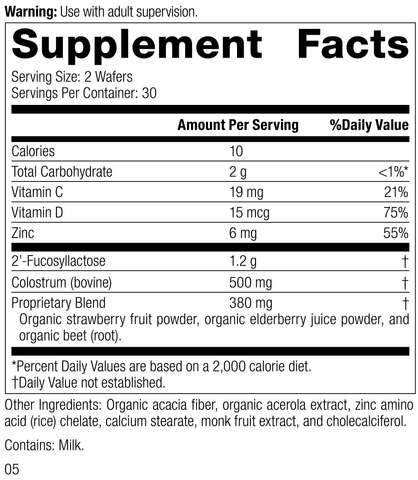  - SP Children's Immune, 60 Wafers, Rev 05 Supplement Facts Image