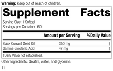 Load image into Gallery viewer, Black Currant Seed Oil, 60 Softgels, Rev 10 Supplement Facts