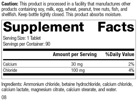  - Cal-Amo®, 90 Tablets, Rev 08 Supplement Facts