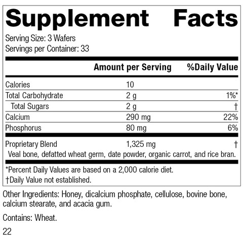  - Calcifood®, 100 Wafers, Rev 22 Supplement Facts
