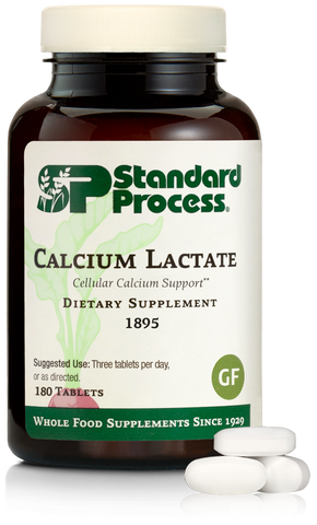  - An image of a bottle of Calcium Lactate, 180 tablets.