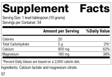 Load image into Gallery viewer, Calcium Lactate Powder, 12 Ounces, Rev 07 Supplement Facts