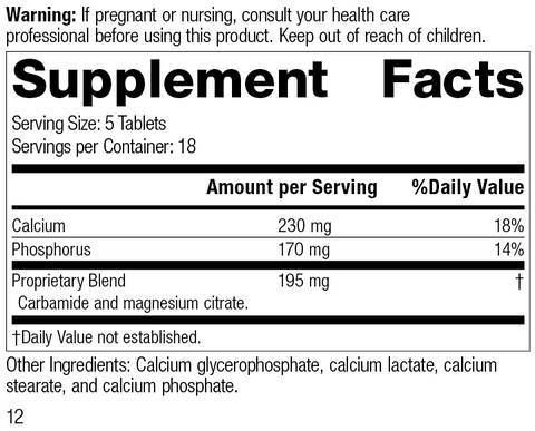  - Calsol®, 90 Tablets, Rev 11 Supplement Facts