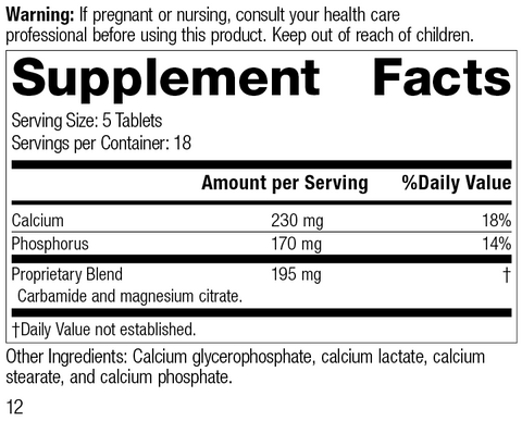  - Calsol®, 90 Tablets, Rev 11 Supplement Facts