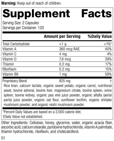  - Catalyn® GF, 240 Capsules Rev 01 Supplement Facts