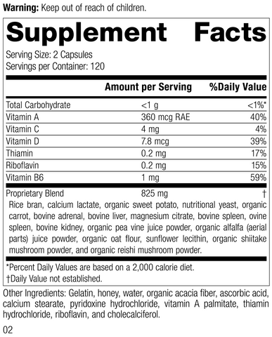  - Catalyn® GF, 240 Capsules Rev 01 Supplement Facts