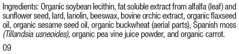  - Rev 09 supplement facts for Chlorophyll Complex Ointment™, 0.6 oz (18 g).