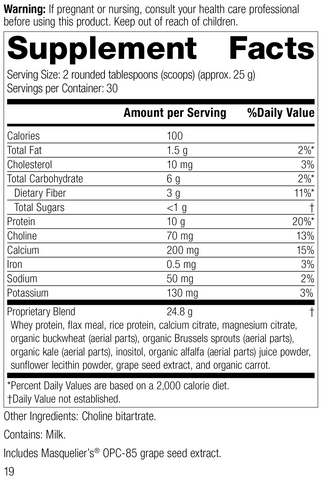  - SP Complete®, 28 Ounces, Rev 17 Supplement Facts