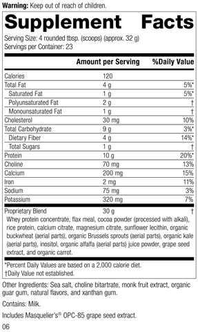 - SP Complete® Chocolate, 26 Ounces, Rev 05 Supplement Facts