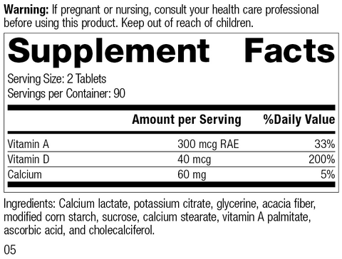  - Cataplex® D, 180 Tablets, Rev 03 Supplement Facts