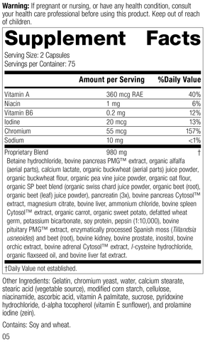  - Diaplex, 150 Capsules, Rev 04 Supplement Facts