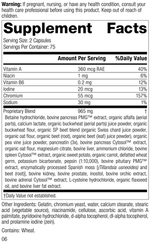  - Diaplex, 150 Capsules, Rev 04 Supplement Facts
