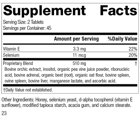  - Cataplex® E, 90 Tablets, Rev 23 Supplement Facts