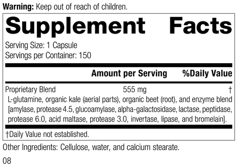  - Enzycore, 150 Capsules, Rev 07 Supplement Facts