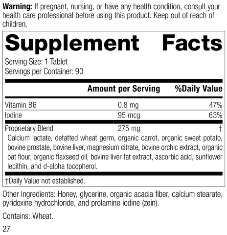  - Cataplex® F Tablets, 90 Tablets, Rev 25 Supplement Facts