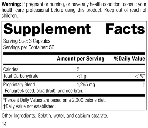  - Fen-Gre®, 150 Capsules, Rev 14 Supplement Facts
