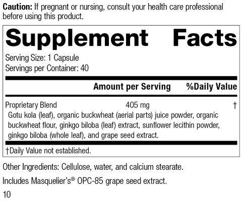  - Ginkgo Synergy®, Rev 10 Supplement Facts