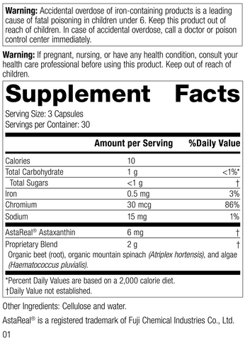  - Rev 01 of Nutrition Label