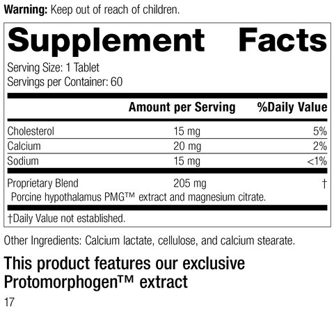  - Hypothalamus PMG®, 60 Tablets, Rev 16 Supplement Facts