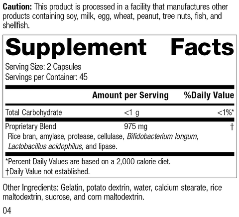  - Lact-ENZ 5130 Rev 04 Supplement Facts