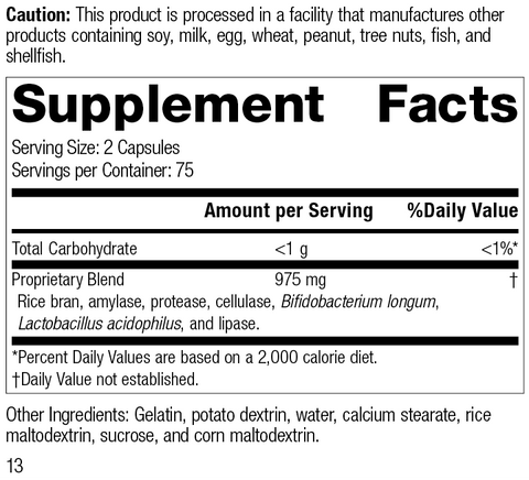  - 5135 Lact-Enz Rev 13 Supplement Facts
